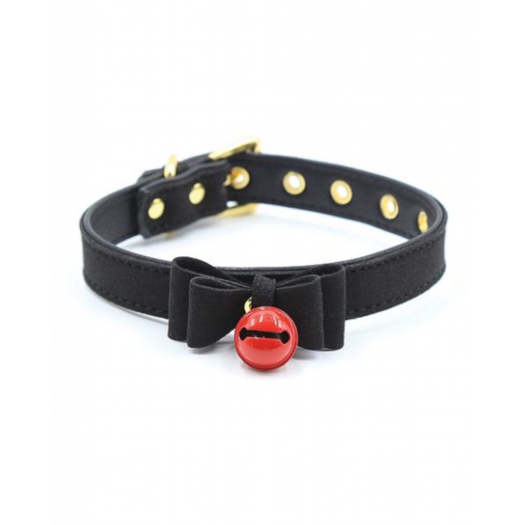 Plesur Cat Bell Bow Tie Collar - Black - Ball Gags