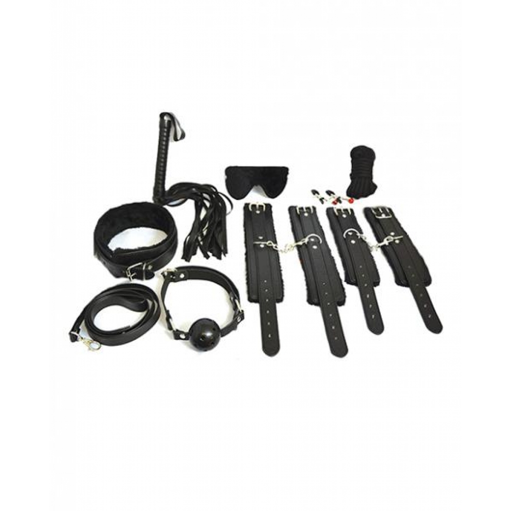 Everything Bondage 12 Piece Kit - Black - BDSM Kits