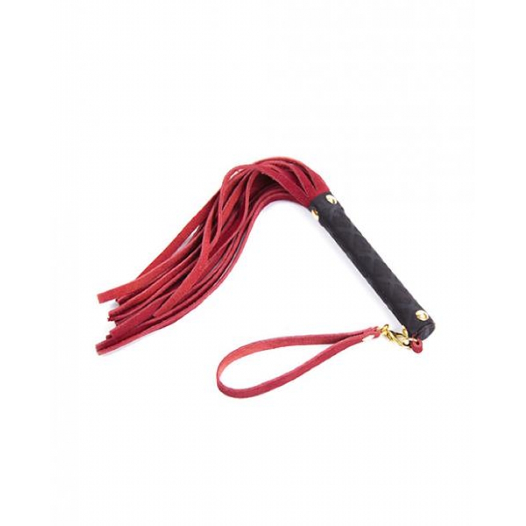 Plesur Mini Leather Flogger - Red - Floggers