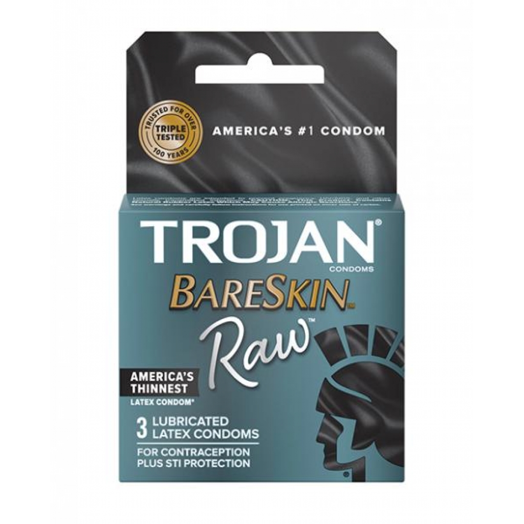 Trojan Bareskin Raw Condom - Pack Of 3 - Condoms