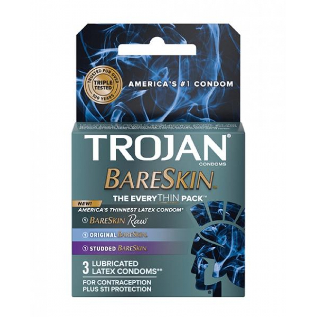 Trojan Bareskin Everythin Condom - Variety Pack Of 3 - Condoms