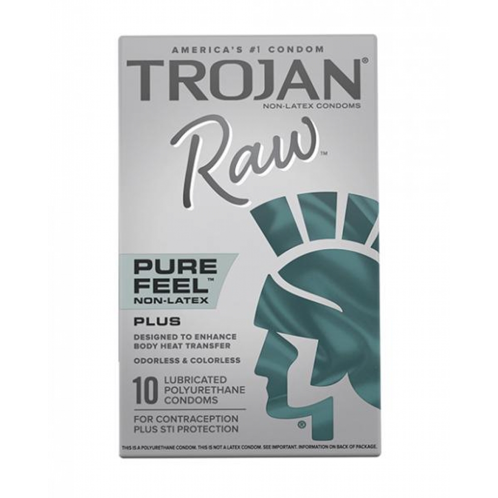 Trojan Raw Pure Feel Non-latex Condoms - Pack Of 10 - Condoms