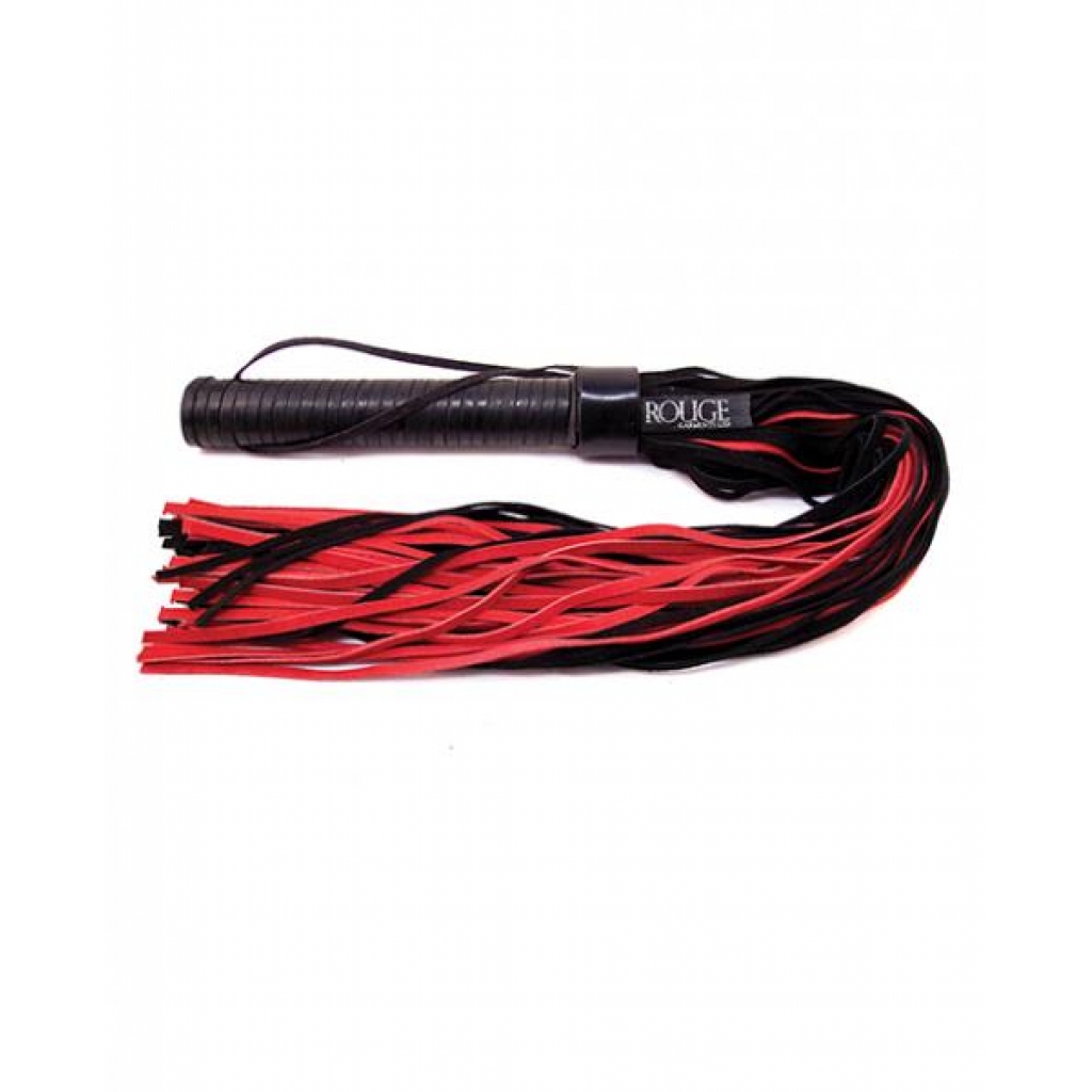 Rouge Suede Flogger W/leather Handle - Black/red - Floggers