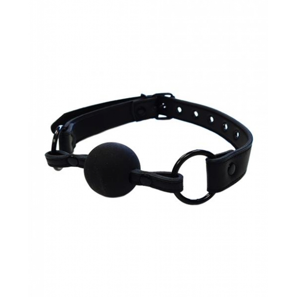 Rouge Leather Ball Gag - Black With Black - Ball Gags