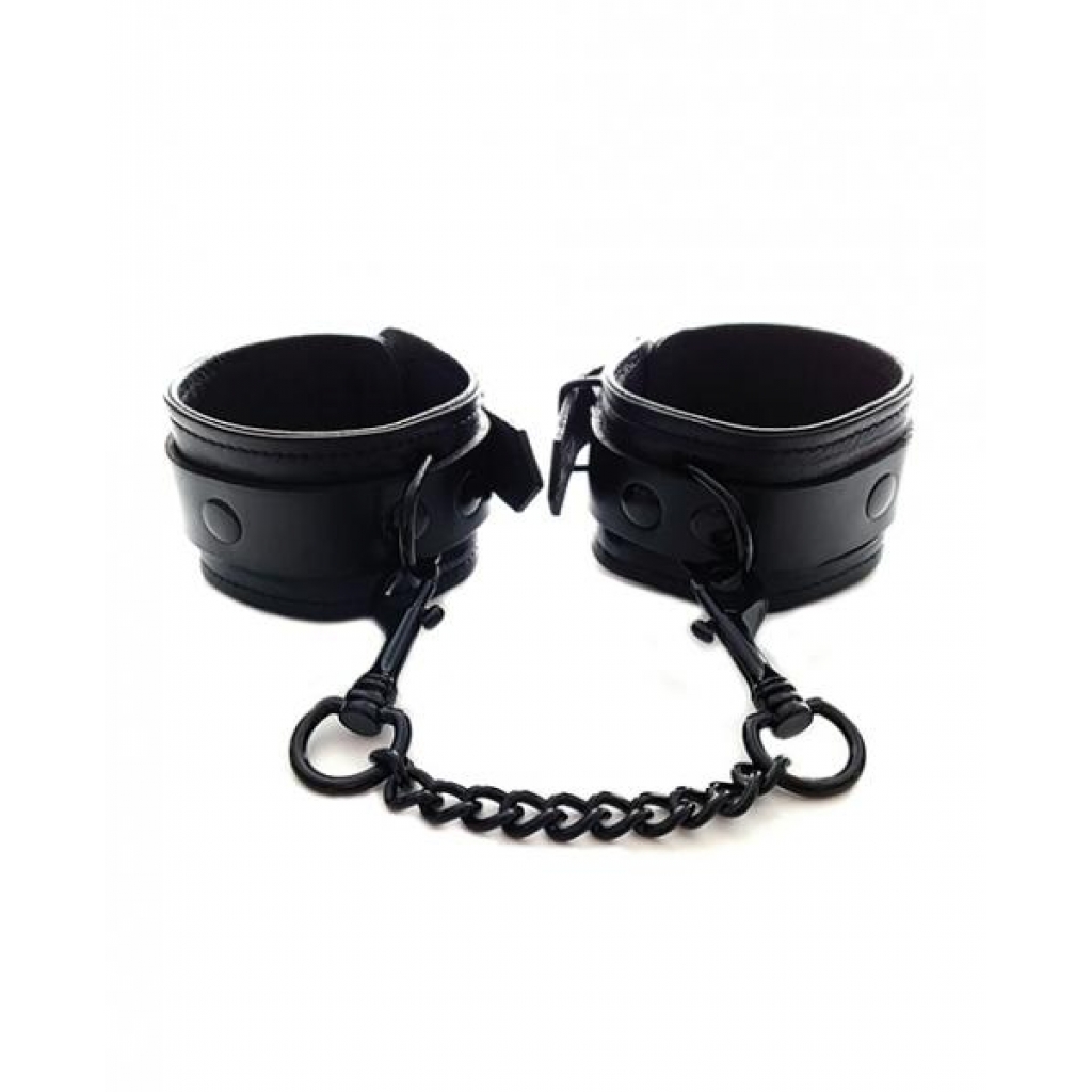 Rouge Leather Wrist Cuffs - Black