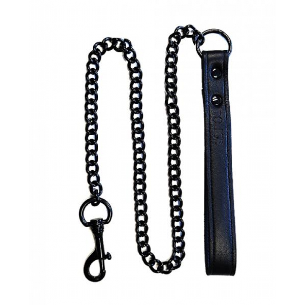 Rouge Leather Lead - Black With Black - Collars & Leashes