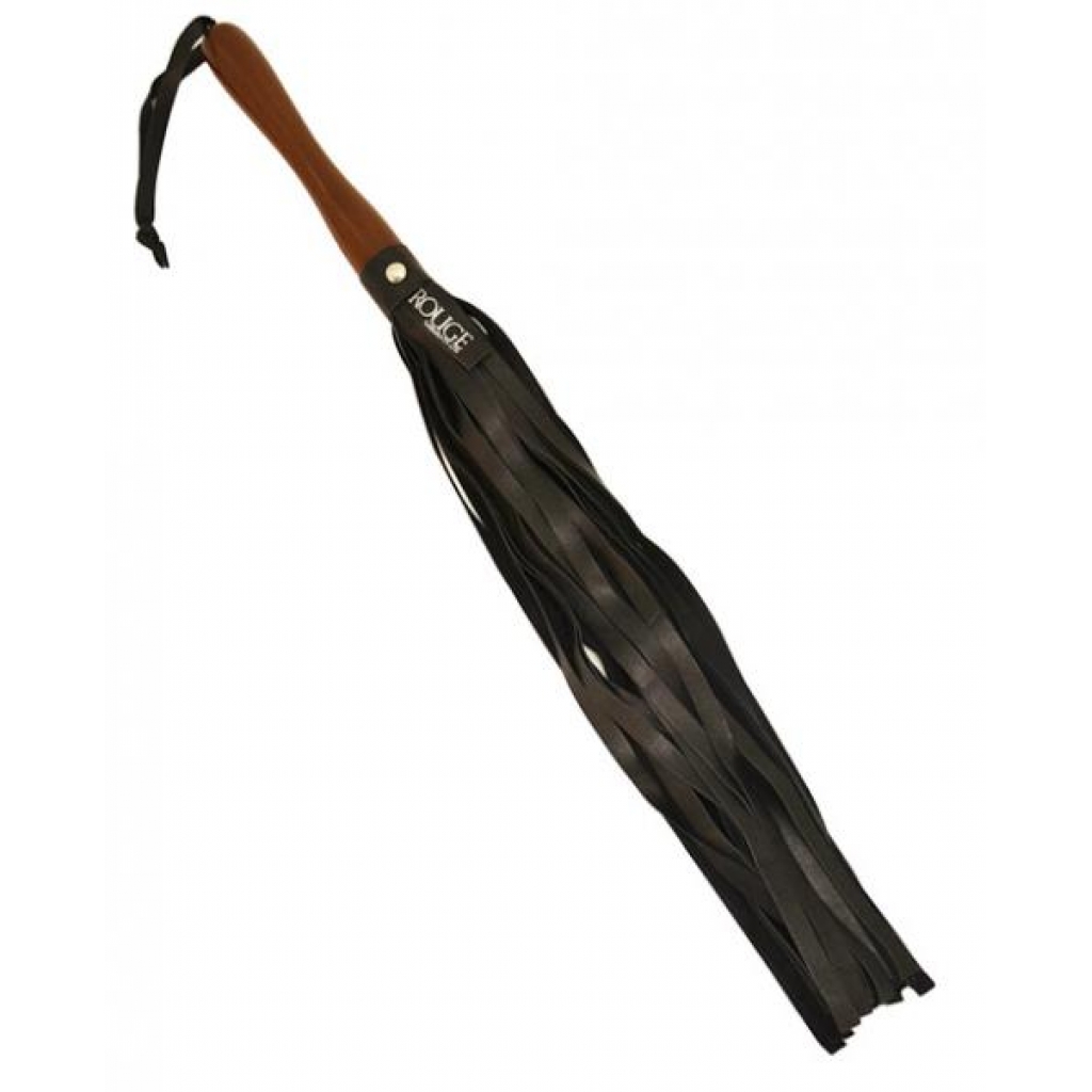 Rouge Leather Flogger Wooden Handle Black - Floggers