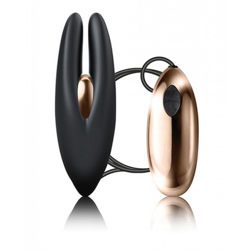 Rocks Off Mimosa Clitoral Vibrator Black Rose Gold - Clit Cuddlers