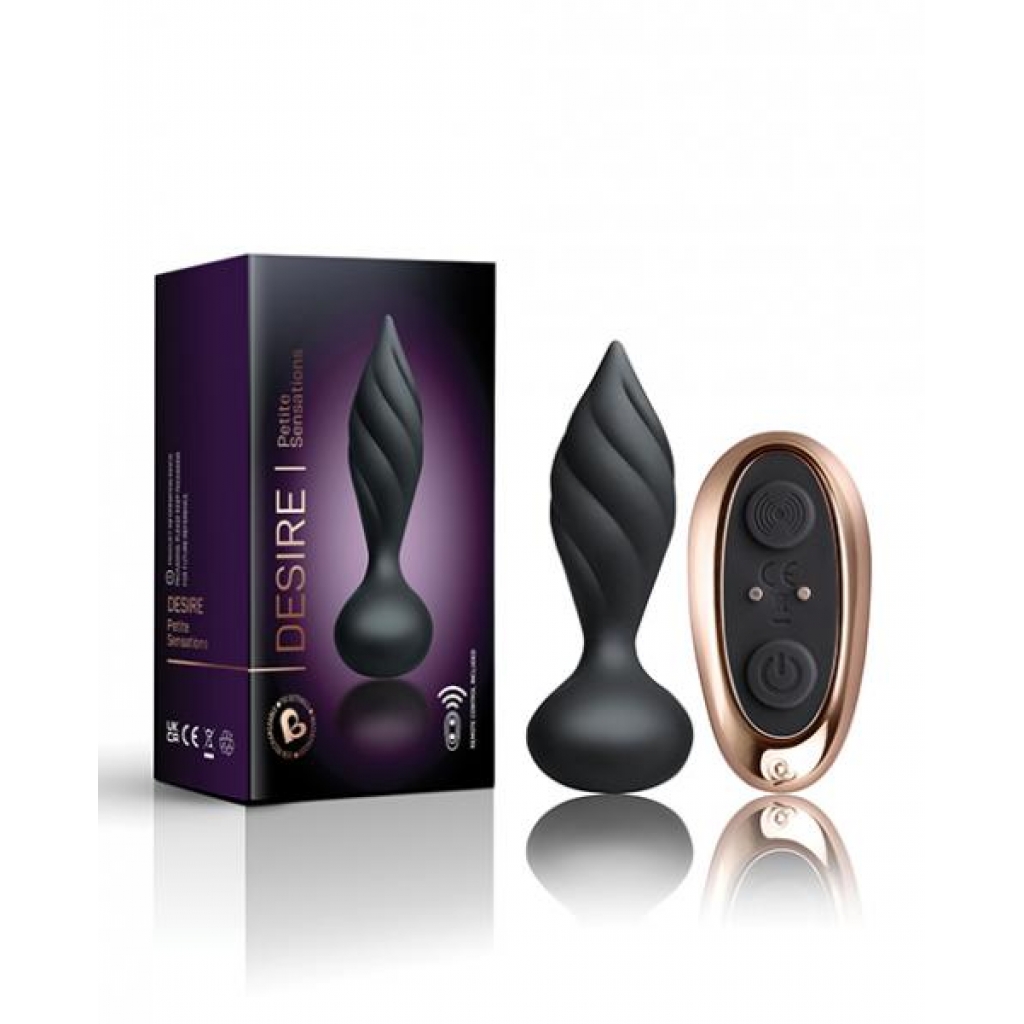 Rocks Off Petite Sensations Desire Plug W/remote - Black - Anal Plugs