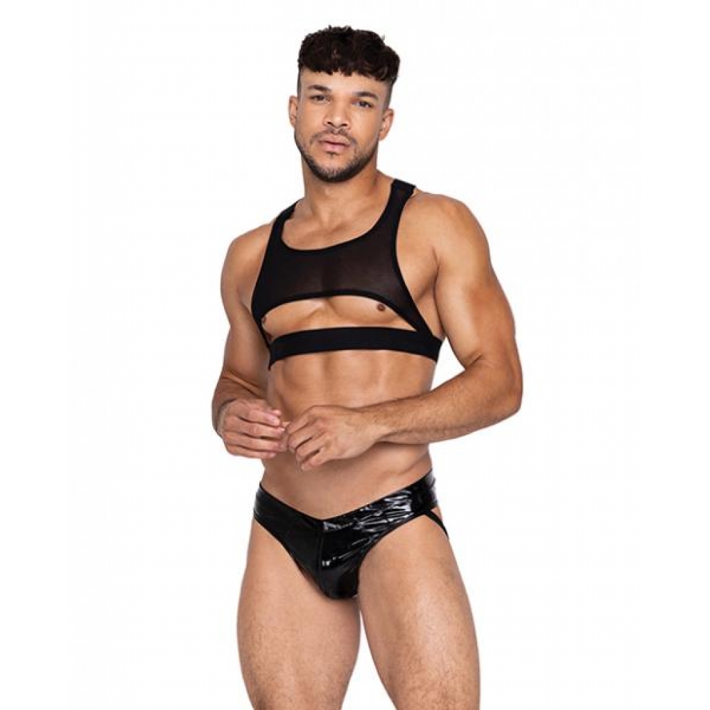 Voyeur Harness Black Lg - Mens Tops & Bottoms