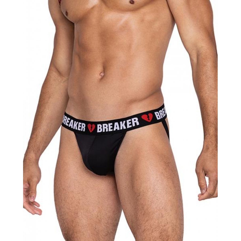 Heartbreaker Jockstrap with Contoured Pouch - Black/Red, Large