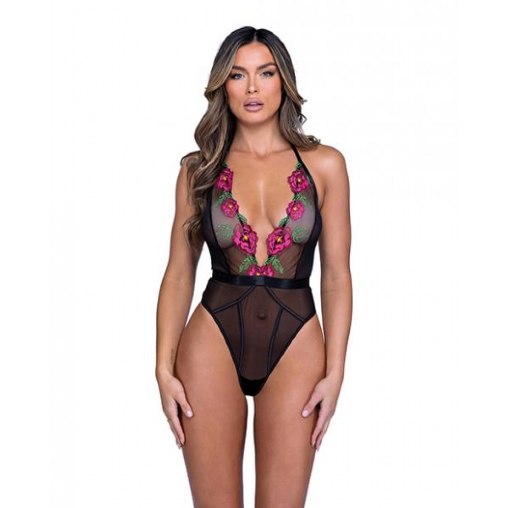 Peony Paradise Teddy - Black XL