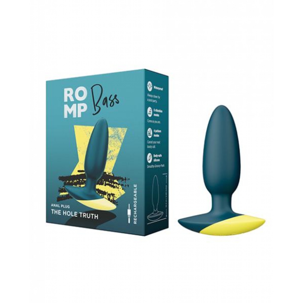 Romp Bass Vibrating Anal Plug - Teal - Anal Plugs