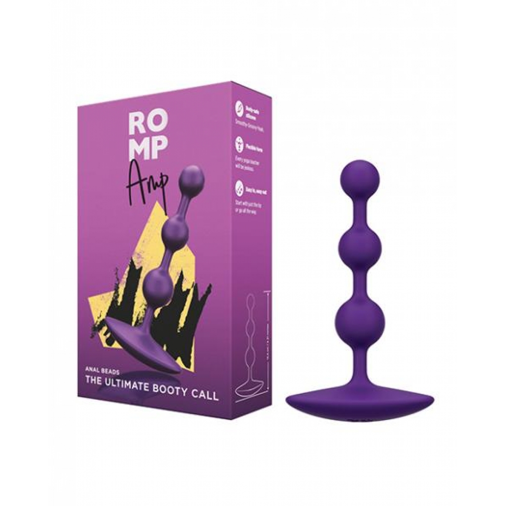 Romp Amp Flexible Anal Beads - Violet - Anal Beads