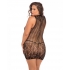 Rene Rofe Reckless Lace Mini Dress Black 1X/3X - Dresses