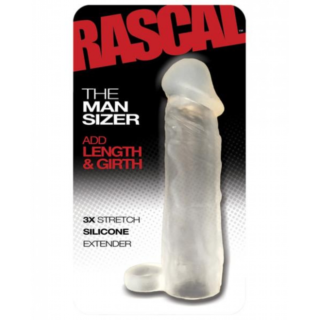 Rascal Man Sizer 3X Stretch Silicone Extender Clear - Penis Extensions