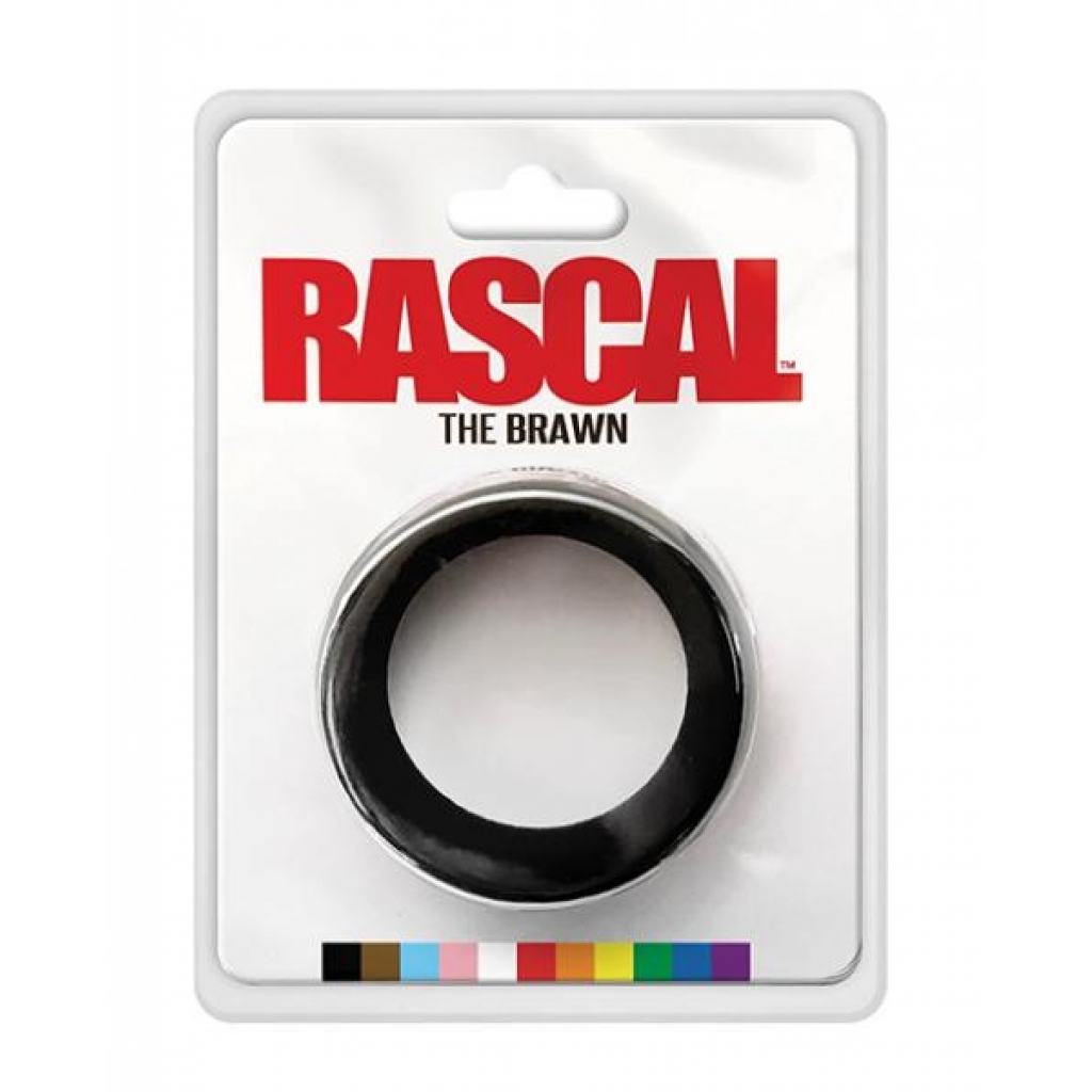 Rascal The Brawn Silicone Cock Ring - Black - Classic Penis Rings