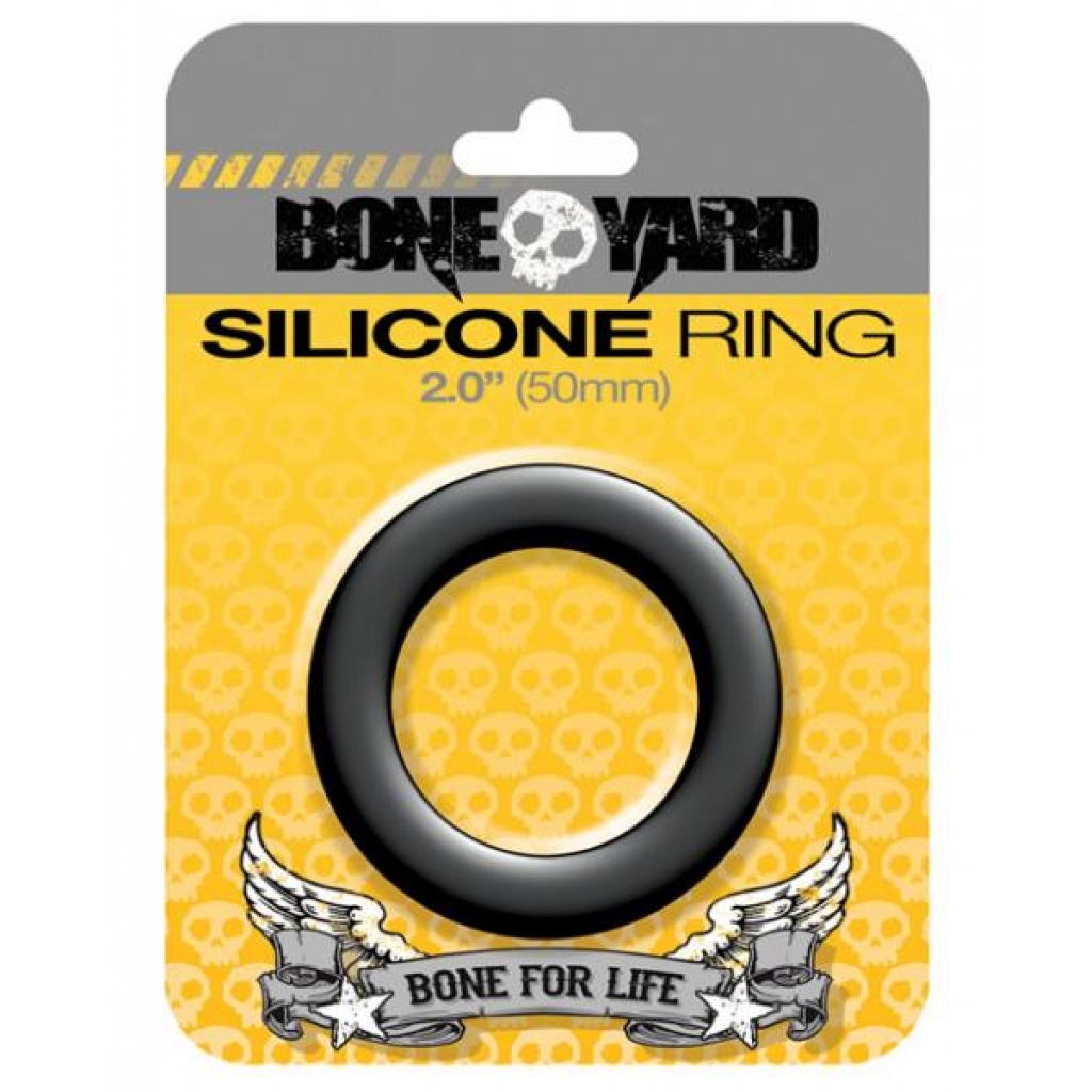 Boneyard Silicone Ring 2 inches Black - Classic Penis Rings