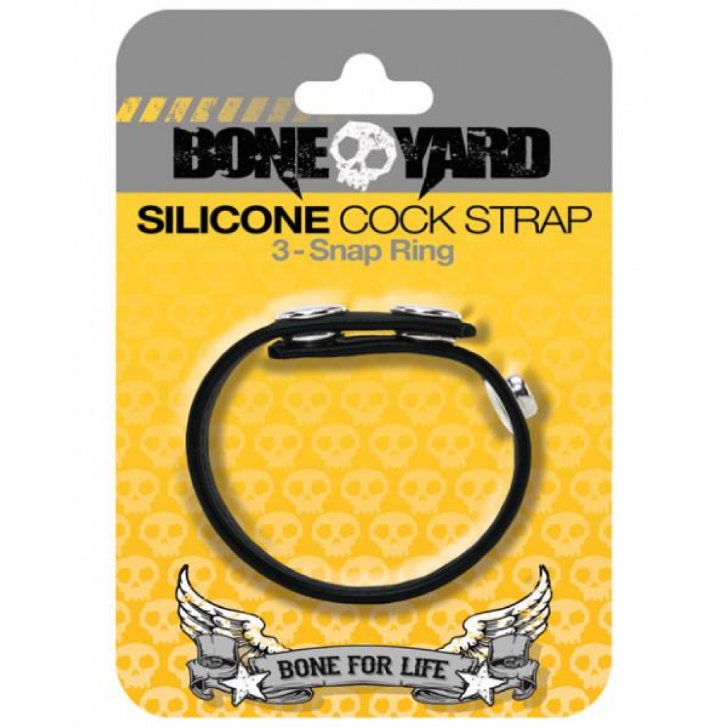 Boneyard Silicone Cock Strap Black - Adjustable & Versatile Penis Rings