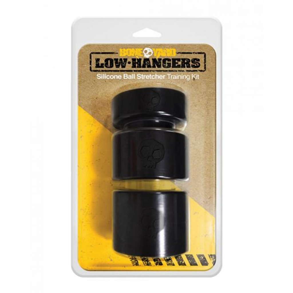 Boneyard Low Hangers Silicone Ball Stretcher Training Kit - Black - Mens Cock & Ball Gear