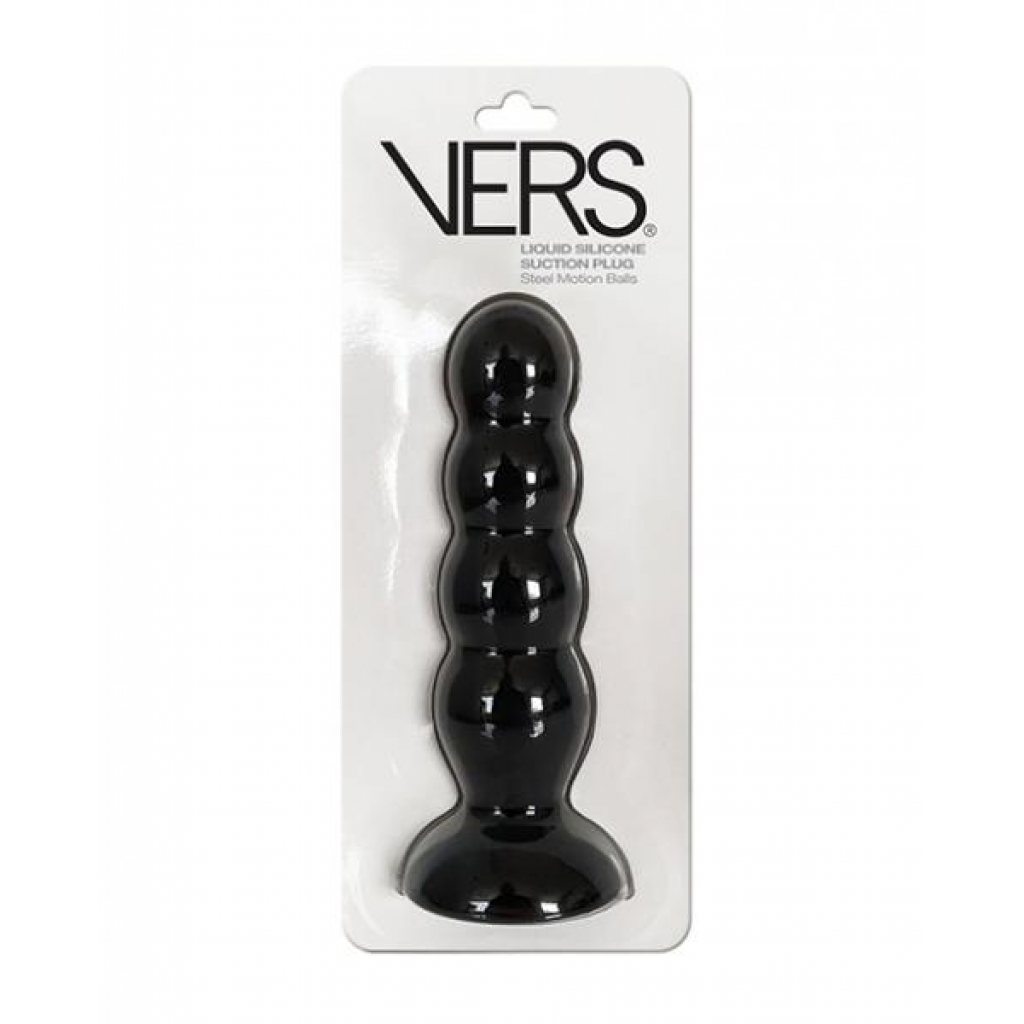 Vers Liquid Silicone Suction Plug - Black - Anal Plugs