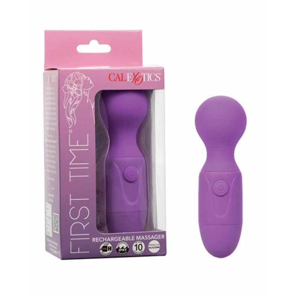 First Time Rechargeable Vibrator Massager - Purple - Body Massagers