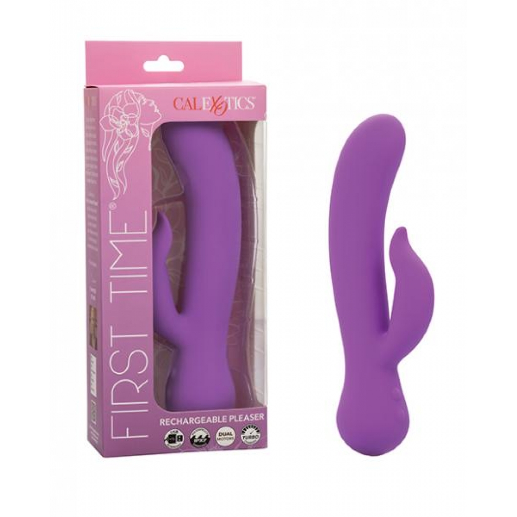 First Time Rechargeable Pleaser Vibrator - Purple - Rabbit Vibrators