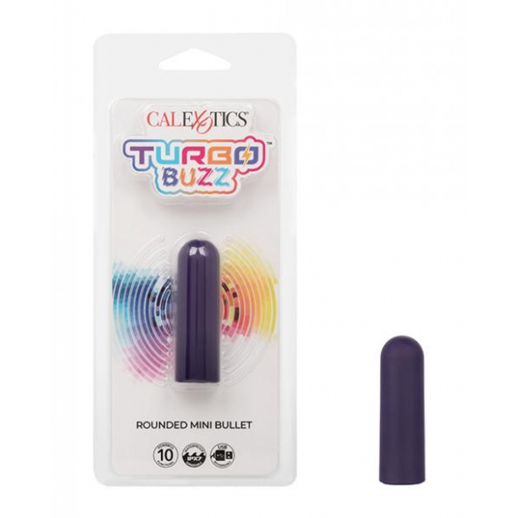 Turbo Buzz Rounded Mini Bullet Stimulator - Purple - Bullet Vibrators