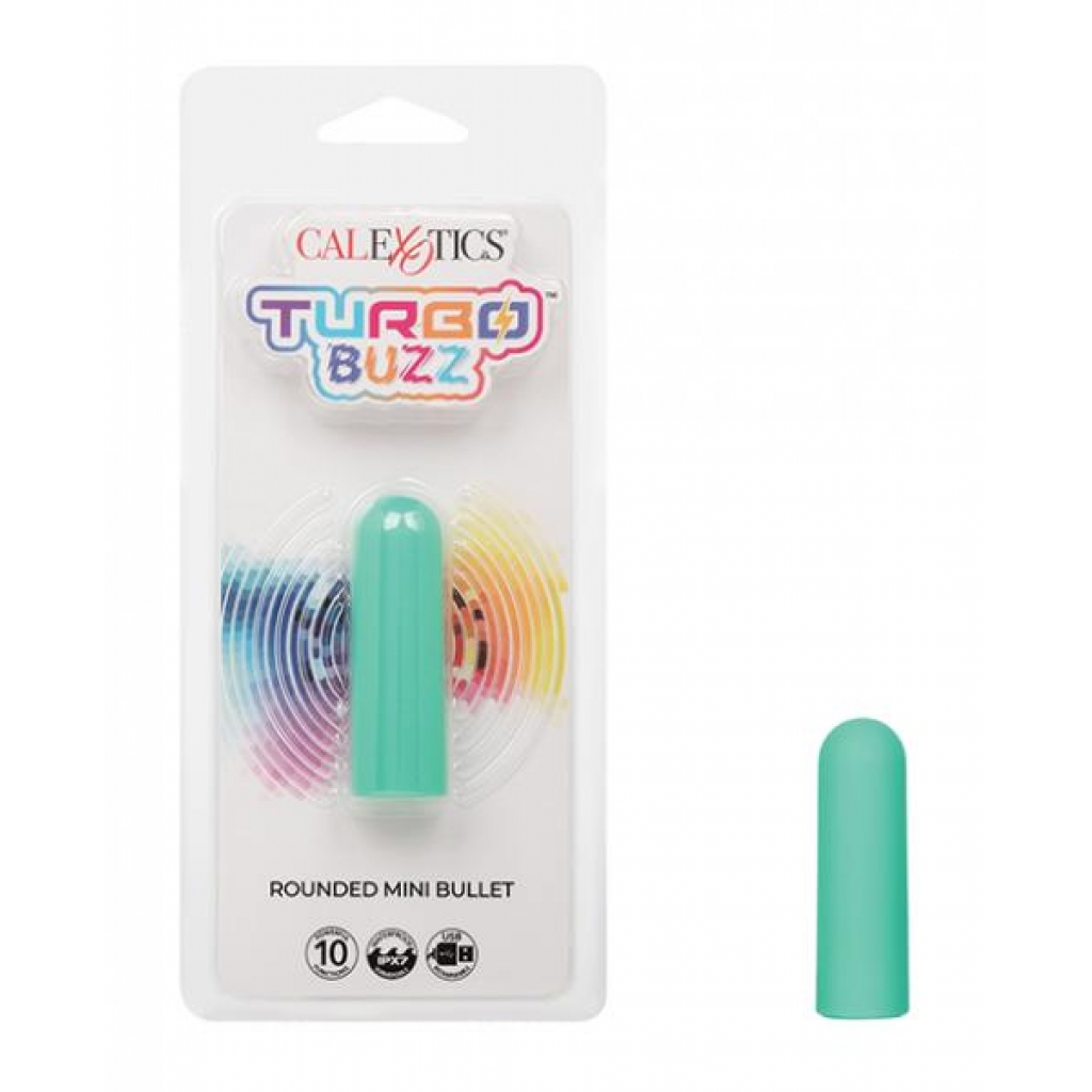 Turbo Buzz Rounded Mini Bullet Stimulator - Green - Bullet Vibrators