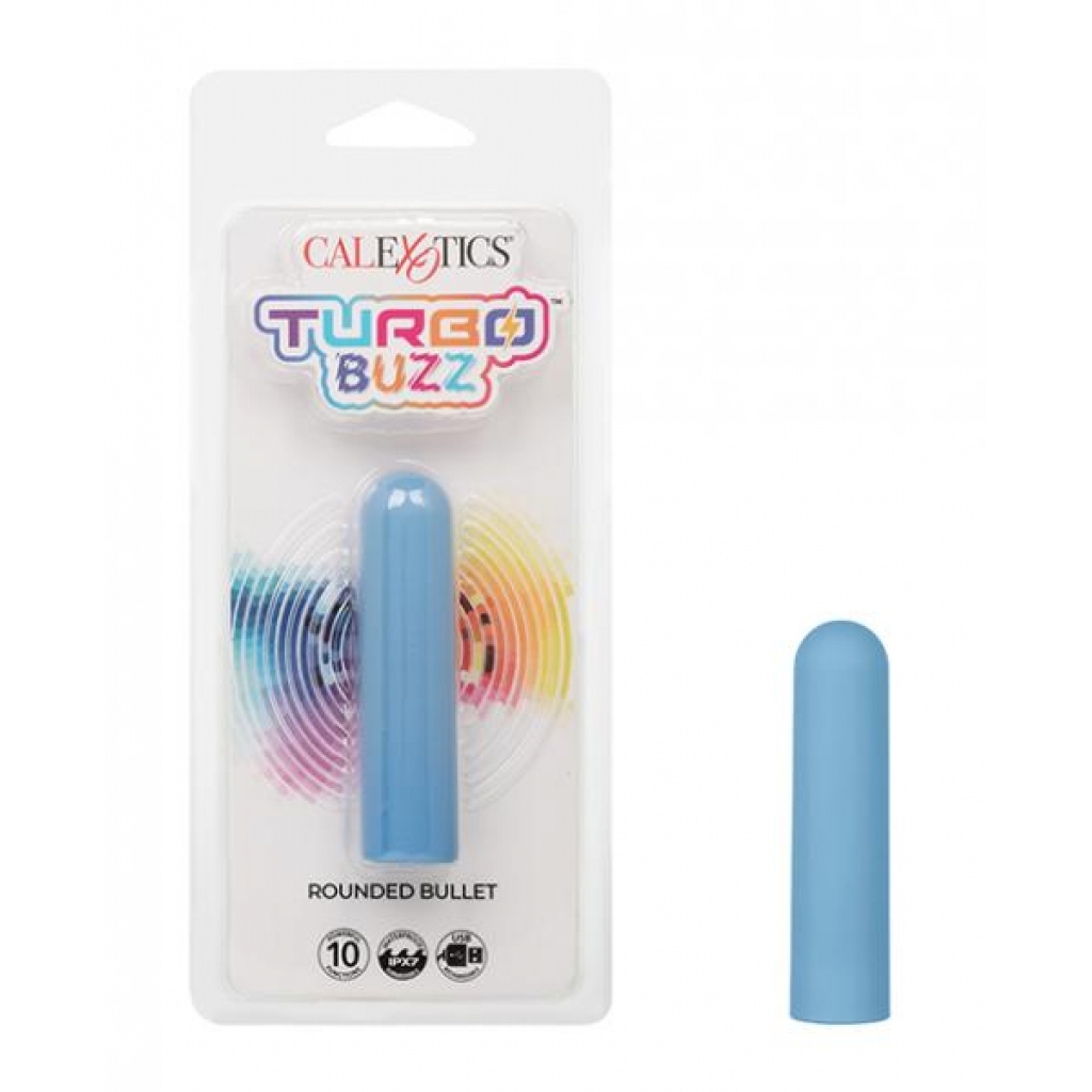 Turbo Buzz Rounded Bullet Stimulator - Blue - Bullet Vibrators