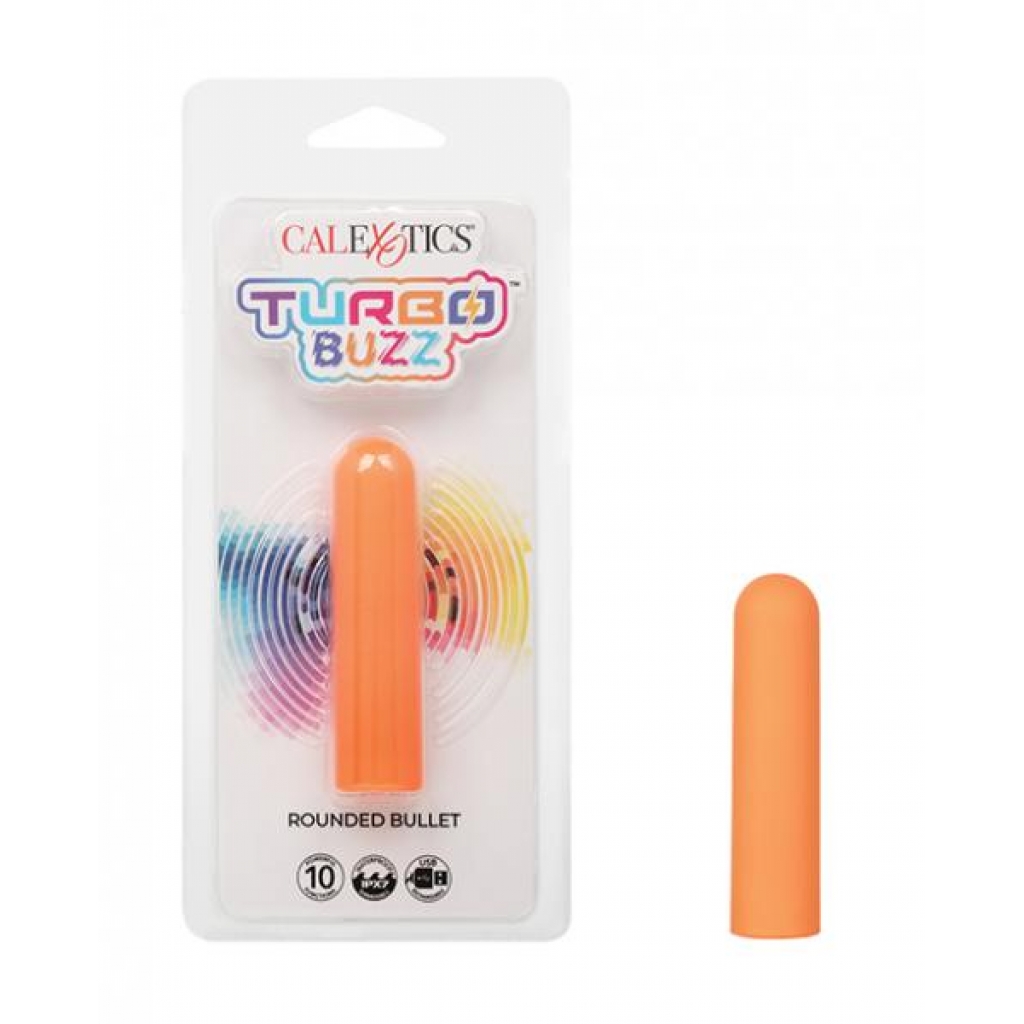 Turbo Buzz Rounded Bullet Stimulator - Orange - Bullet Vibrators