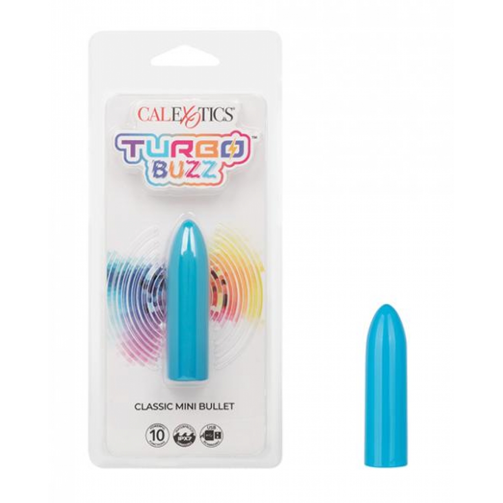 Turbo Buzz Classic Mini Bullet Stimulator - Blue - Bullet Vibrators