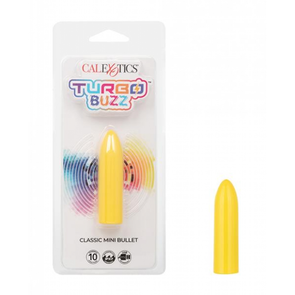 Turbo Buzz Classic Mini Bullet Stimulator - Yellow - Bullet Vibrators