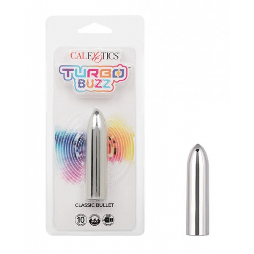 Turbo Buzz Classic Bullet Stimulator - Silver - Bullet Vibrators