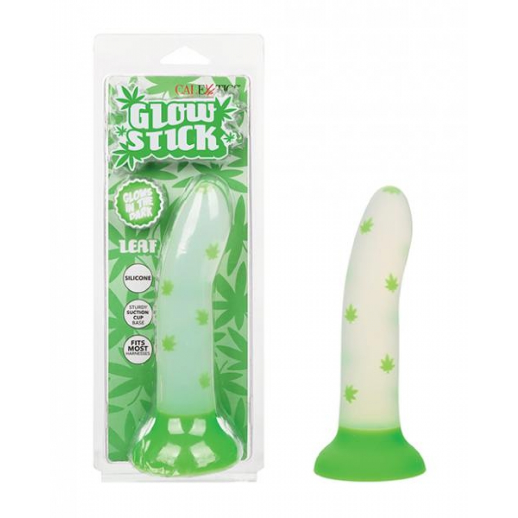 Glow Stick Leaf Suction Cup Glow-in-the-dark Dildo - Green - Realistic Dildos & Dongs