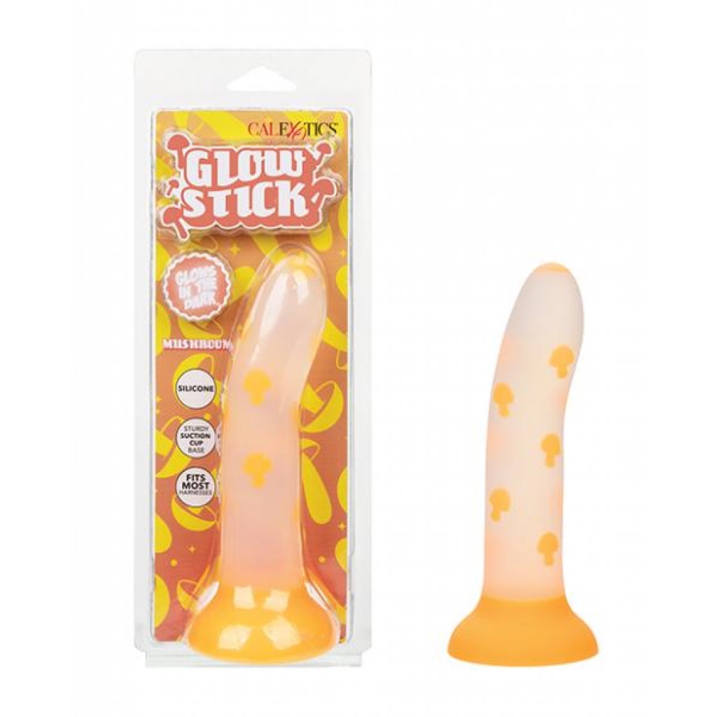 Glow Stick Mushroom Suction Cup Glow-in-the-dark Dildo - Yellow - Realistic Dildos & Dongs