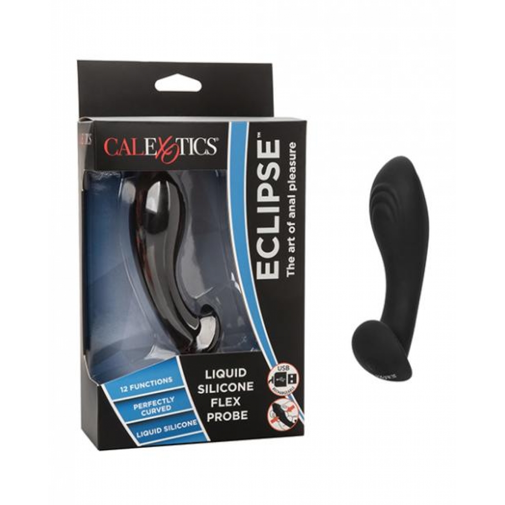 Eclipse Liquid Silicone Flex Probe - Black - Anal Probes