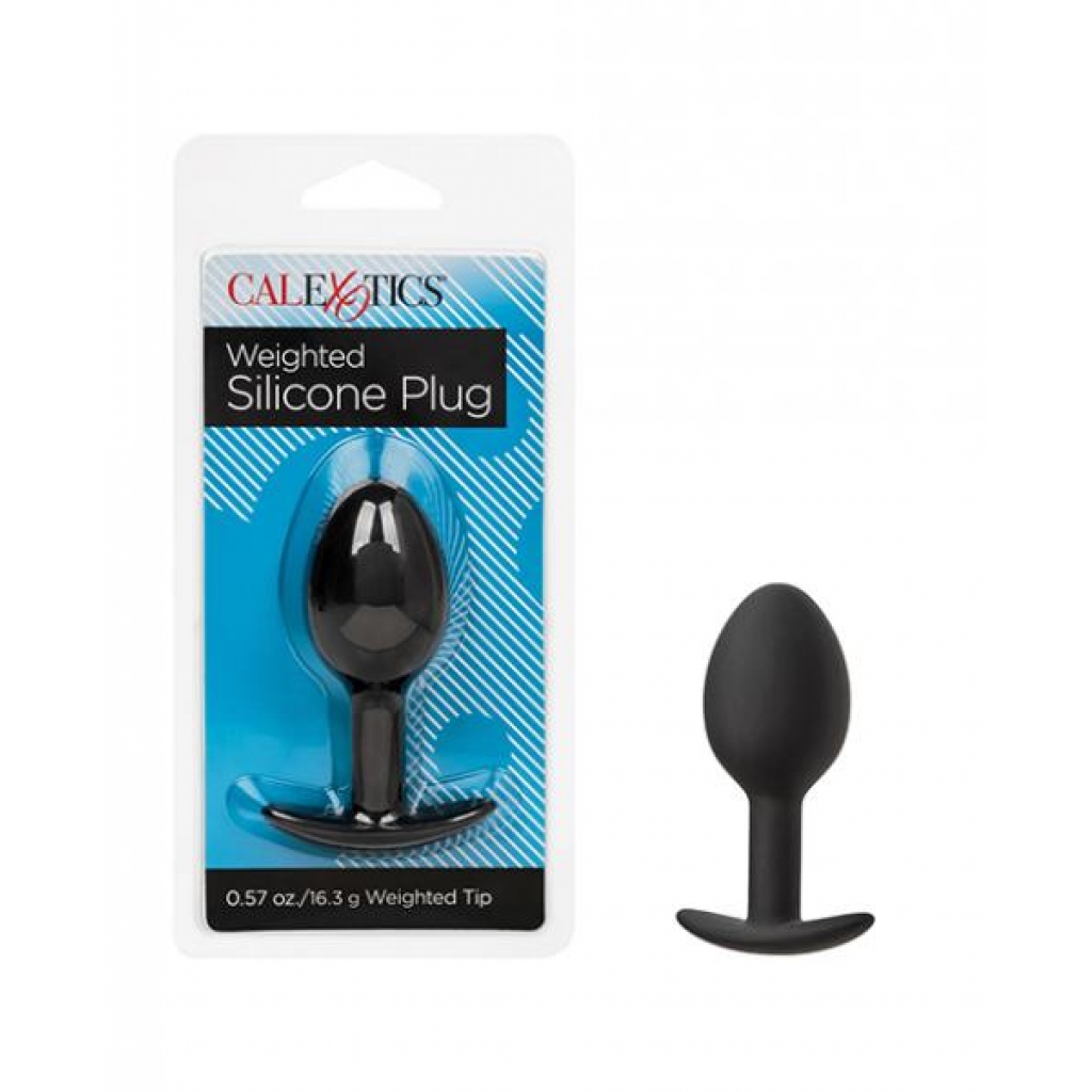 Weighted Silicone Anal Plug - Black - Anal Plugs