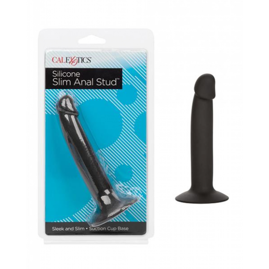 Silicone Slim Anal Stud - Black - Anal Plugs