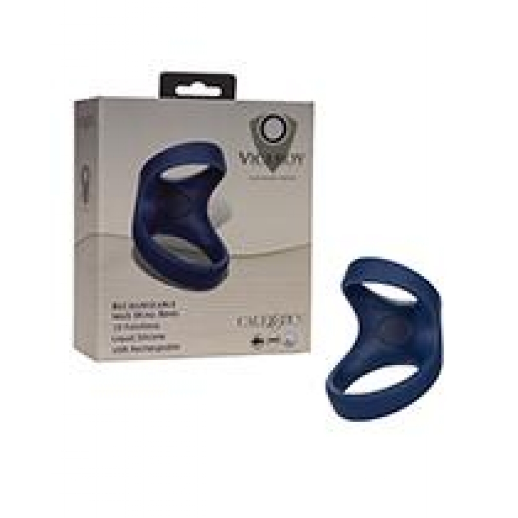 Viceroy Rechargeable Max Dual Ring - Navy - Couples Vibrating Penis Rings