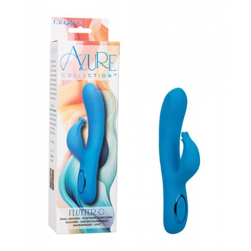 Azure Collection Flutter G Vibrator - Blue - Rabbit Vibrators