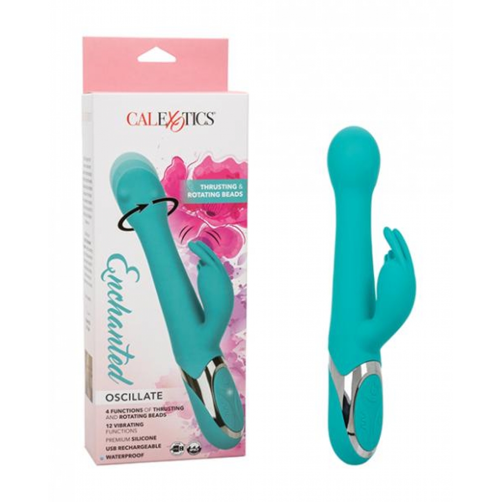 Enchanted Oscillate Vibrator - Turquoise Blue - Rabbit Vibrators