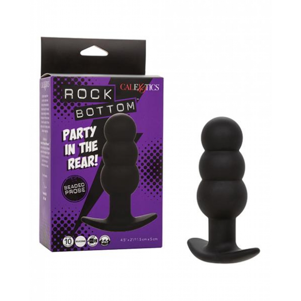 Rock Bottom Beaded Anal Probe - Black - Anal Probes