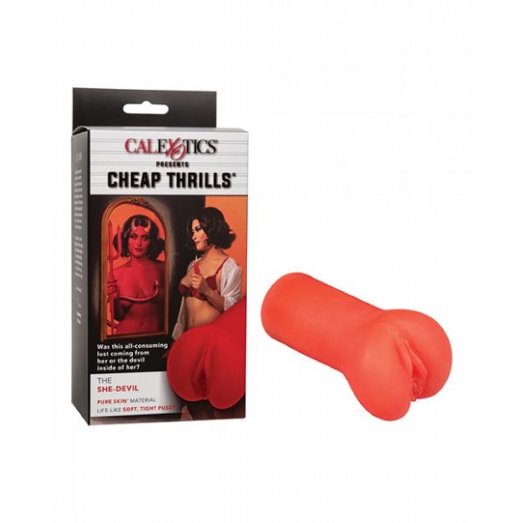 Cheap Thrills The She-devil Pussy Masturbator - Red - Masturbation Sleeves