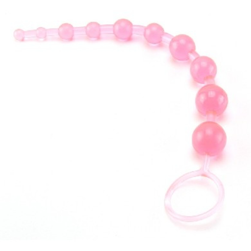 X 10 Beads Graduated Anal Beads 11 Inch - Pink - Anal Beads