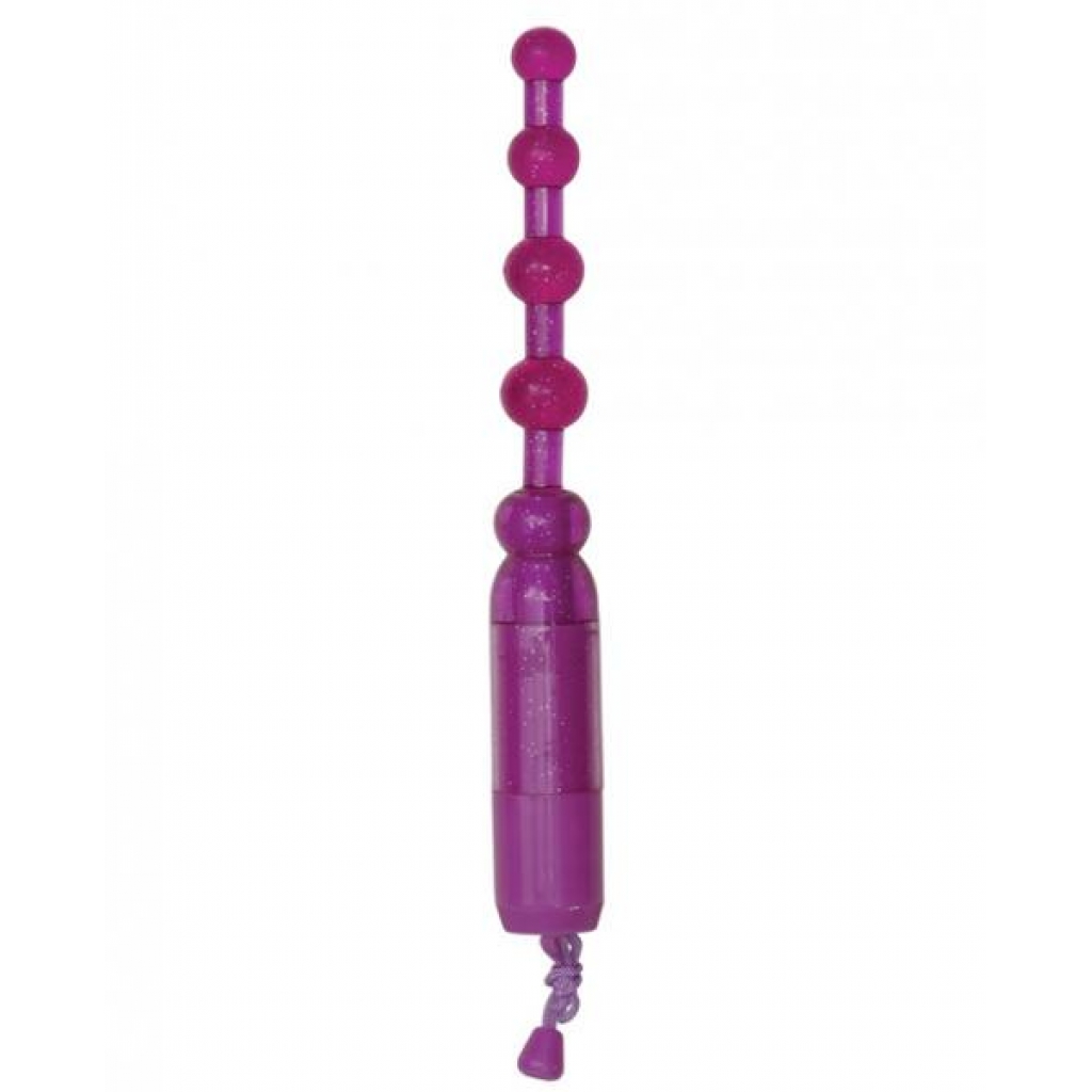 Waterproof Vibrating Pleasure Beads-Purple - Anal Beads