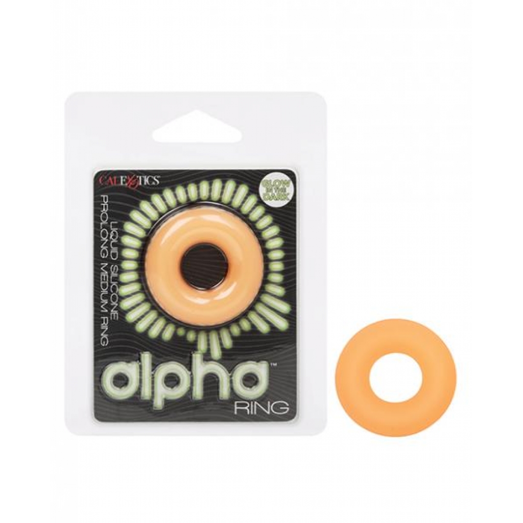 Alpha Liquid Silicone Glow In The Dark Prolong Cock Ring - Medium - Classic Penis Rings