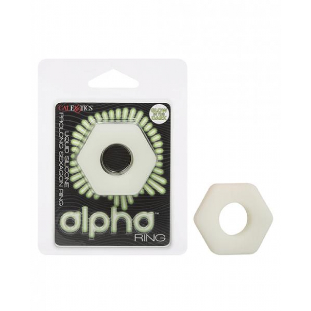 Alpha Liquid Silicone Glow In The Dark Prolong Sexagon Ring - Classic Penis Rings