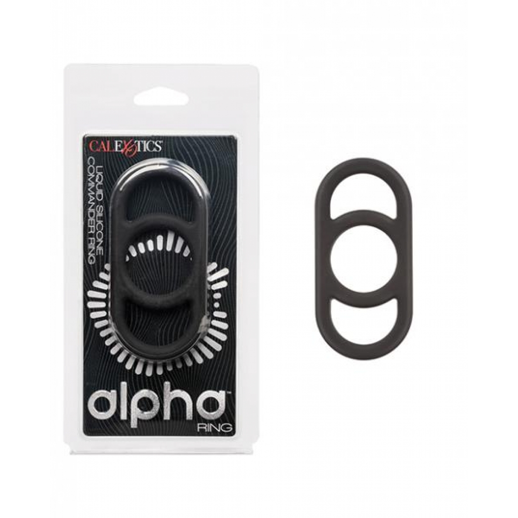 Alpha Liquid Silicone Commander Cock Ring - Black - Luxury Penis Rings