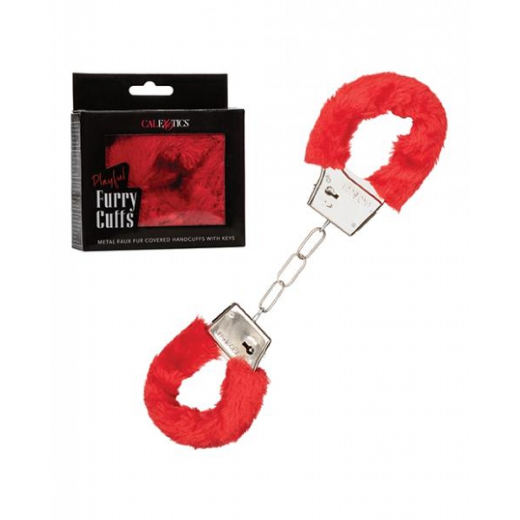 Playful Furry Cuffs - Red - Handcuffs